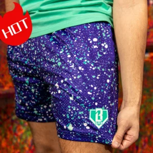 Splashed Ink Pattern Sports Shorts