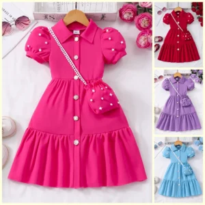 【Free Bag】 Toddler Girl Dress Summer Pearl